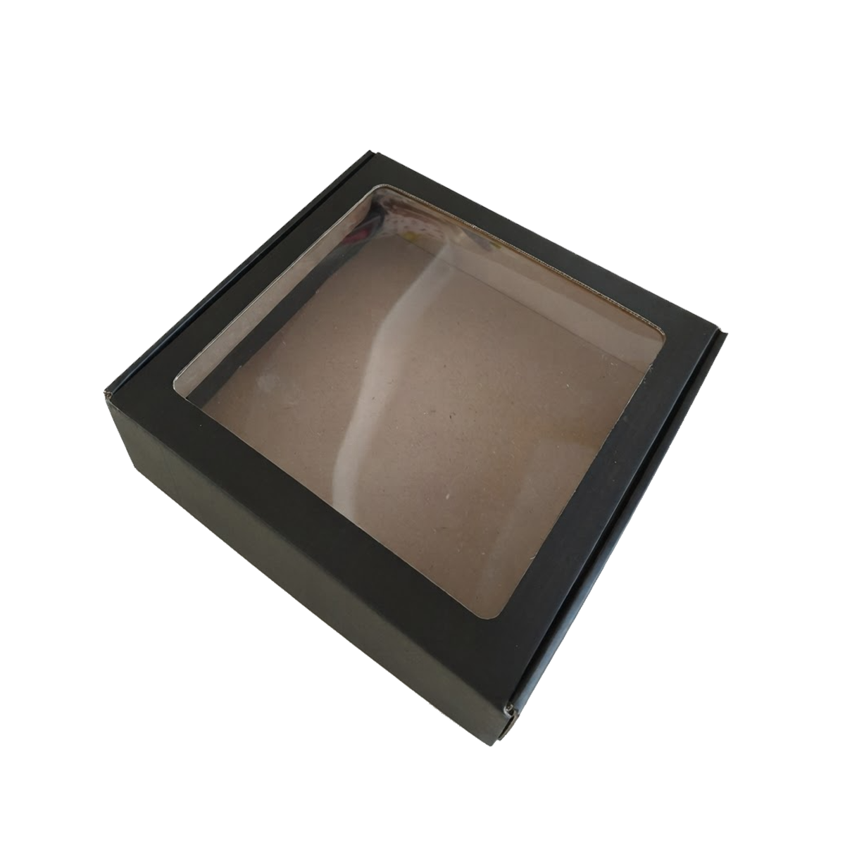 Poklon kutija s prozorom 195x205x50mm crna